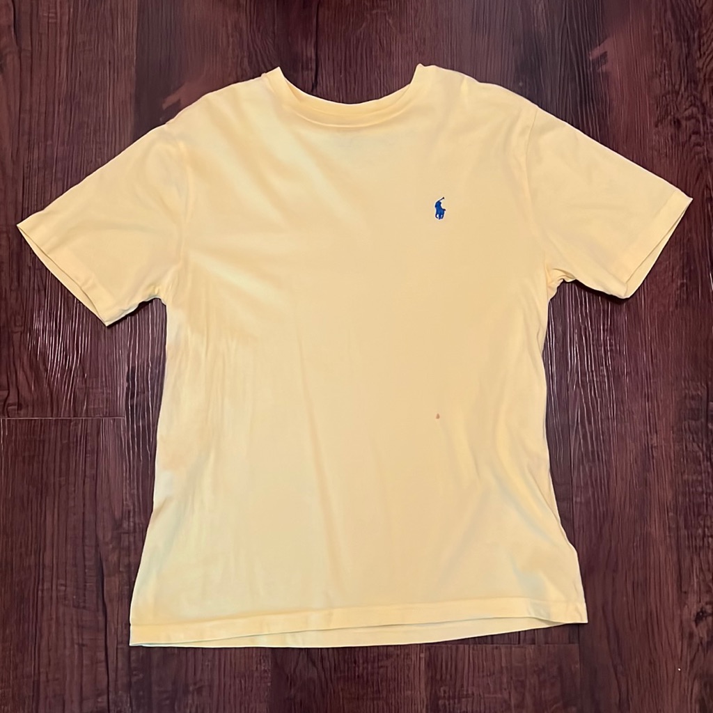 Yellow Polo With Light Blue Logo